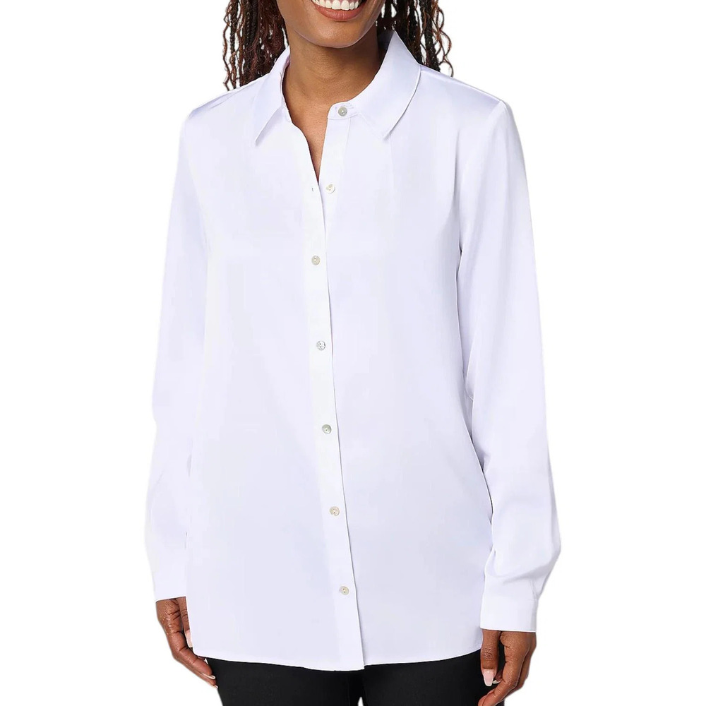 nicole by Nicole Miller Button Front Boyfriend Shirt Brilliant White - Regular - Picture 1 of 1